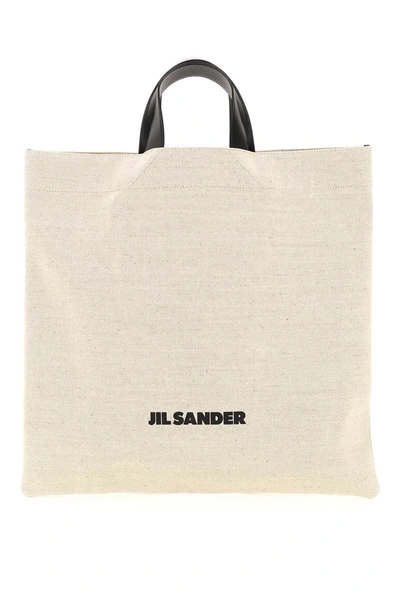 Jil Sander Book Tote Square In Beige