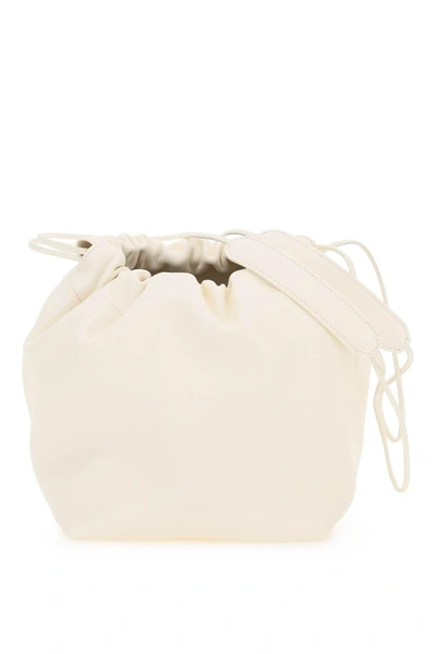 Jil Sander Nappa Leather Bucket Bag In White