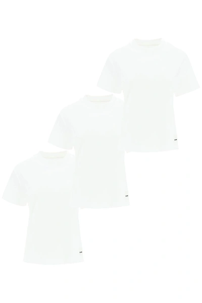 Jil Sander Tri-pack T-shirt With Logo Patch In White