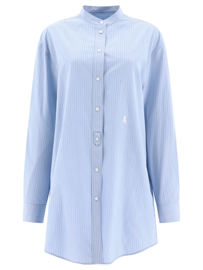 Jil Sander "wednesday" Striped Shirt In Blue