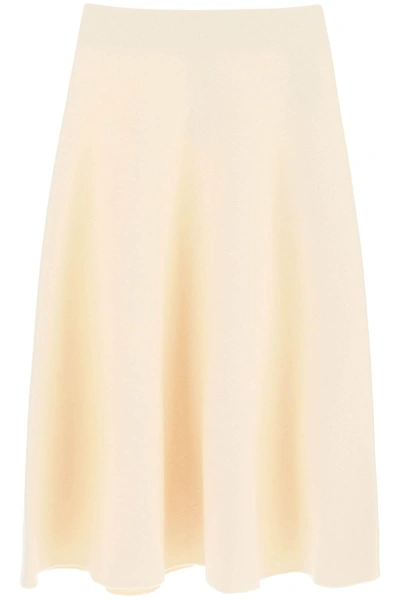 Jil Sander Relaxed-fit A-line Wool Midi Skirt In White