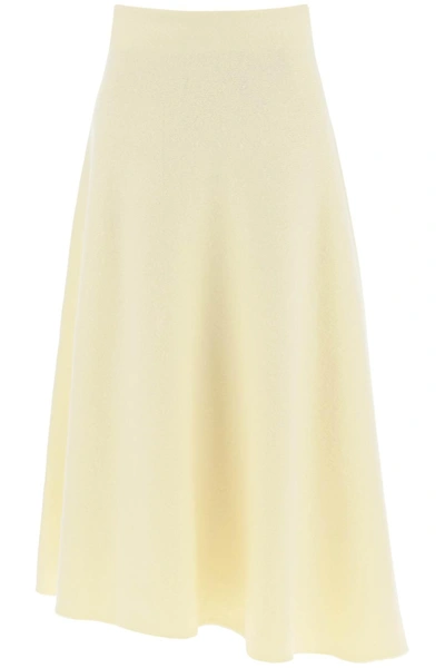 Jil Sander Wool Knit Midi Skirt In Yellow