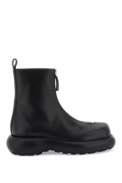 JIL SANDER JIL SANDER ZIPPERED LEATHER ANKLE BOOTS