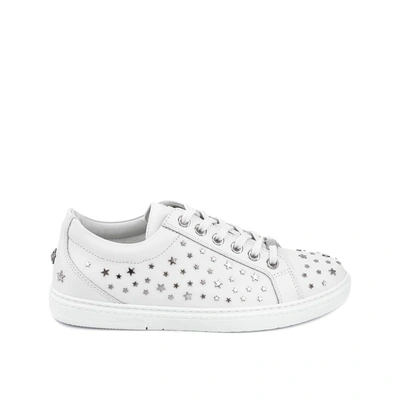 Jimmy Choo C Star Leather Sneakers In White