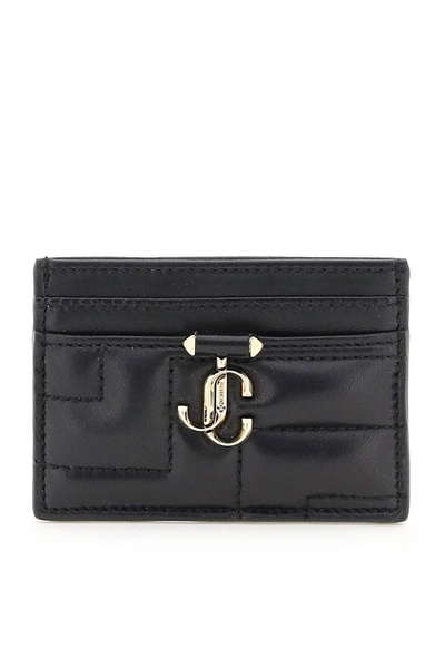 Jimmy Choo Quilted Nappa Leather Card Holder In Black