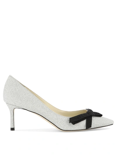 Jimmy Choo Romy 85mm Glitter-embellished Pumps In Silver