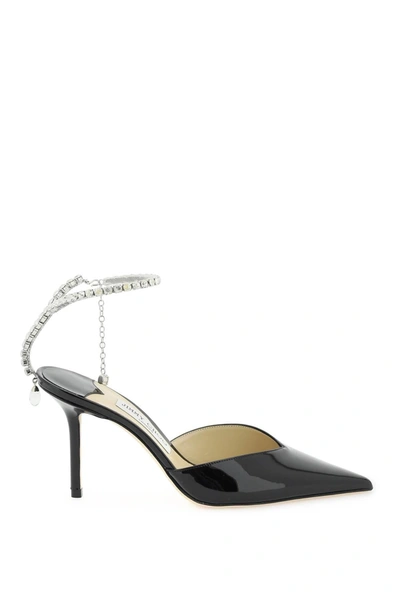 Jimmy Choo Saeda 85 Patent Pumps In Black