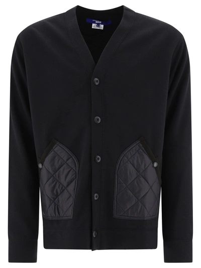 Junya Watanabe Man Jersey Cardigan With Patch In Black