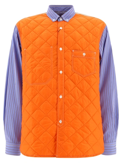 Junya Watanabe Buttoned Padded Overshirt Jacket In Multicolor