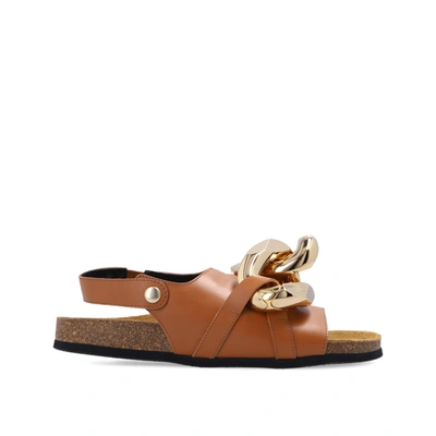 Jw Anderson Chain Leather Sandal In Brown