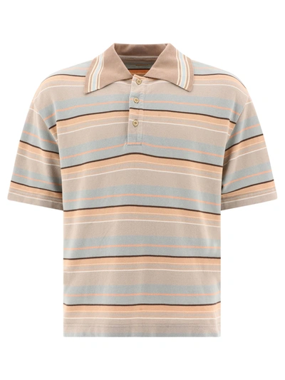 Kapital Multi-border Kanoko Box Polo Shirts In Tan