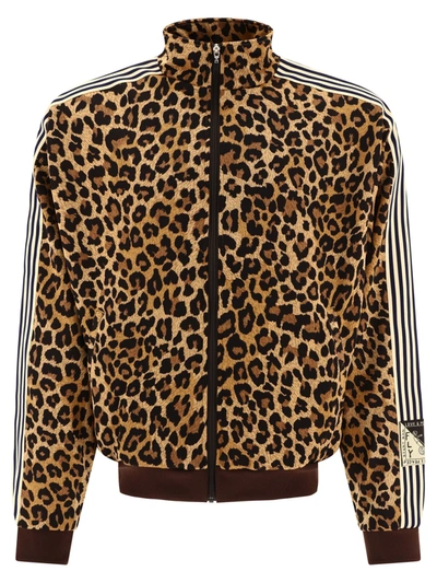 Kapital Webbing-trimmed Leopard-print Tech-jersey Track Jacket In Brown