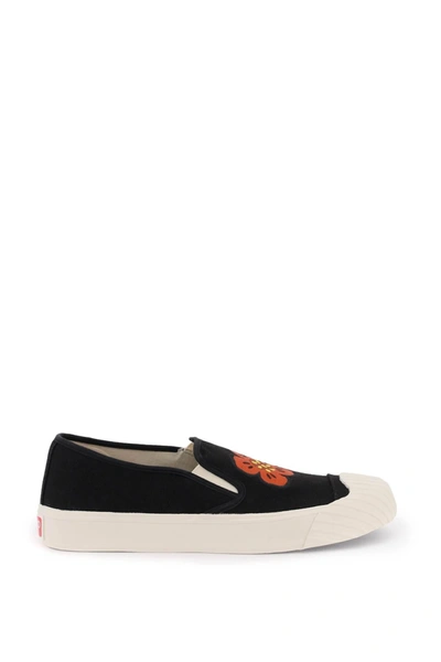 Kenzo Boke Logo Cotton Canvas Espadrilles In Black