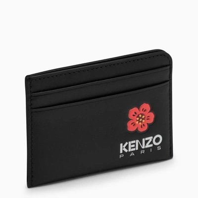 KENZO KENZO BLACK LEATHER CARD HOLDER