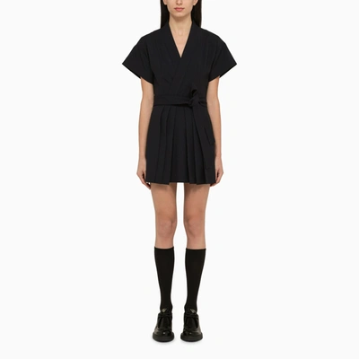 Kenzo Black Short Sleeve Dress In Navy