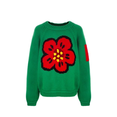 Kenzo Cotton Sweater In Green