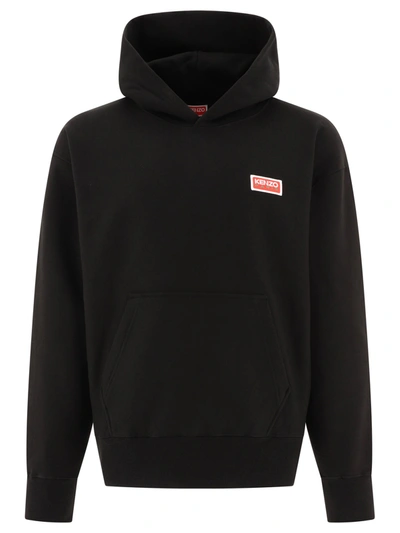 Kenzo Oversize Hooded Paris Sweatshirt Black Mens