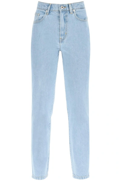 Kenzo Straight-leg Bleached Jeans In Blue