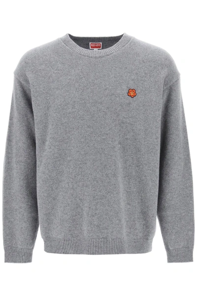 Kenzo Sweater With Boke Flower Patch In Grey