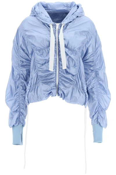 Khrisjoy Cloud Ruched Windbreaker In Light Blue