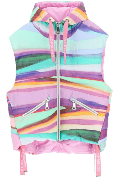 Khrisjoy Purple Khrist Vest Quilted Gilet In Multicolor