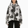 Khrisjoy Bandana Print Khris Hooded Down Jacket In Grey,black