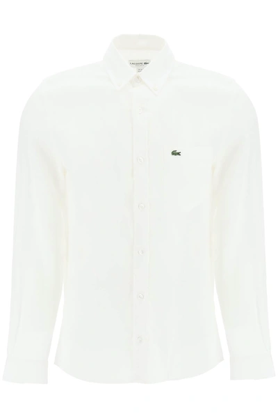 Lacoste Light Linen Shirt In White