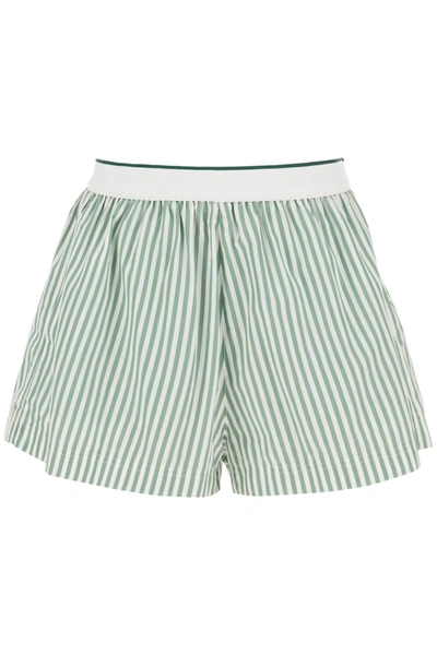 Lacoste Striped Cotton Shorts In Multi-colored