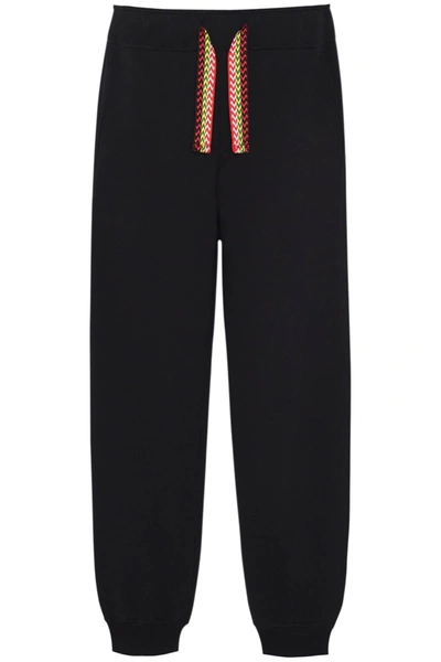 Lanvin Drawstring Waist Ribbed Track Pants In Black