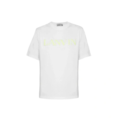 Lanvin Curb Embroidered Logo T-shirt In White
