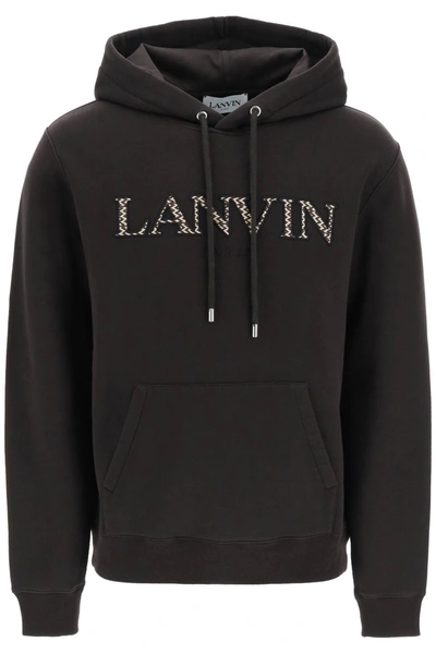 Lanvin Logo Embroidery Hoodie In Black