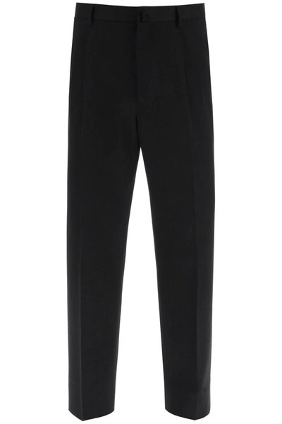 Lanvin Wool Cigarette Trousers In Black