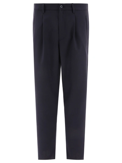 Lardini Blue Pleated Trousers For Men From  In Navy