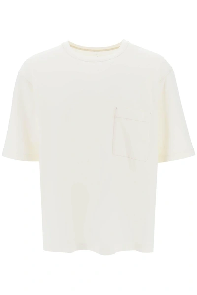 Lemaire Oversized T-shirt With Patch Pocket In White