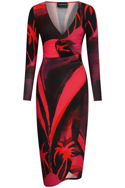 Louisa Ballou Summer Solstice Queen-print Jersey Midi Dress In Mixed Colours