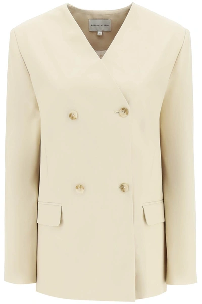 Loulou Studio 'jalca' Double-breasted Blazer In Beige