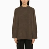 Loulou Studio Brown Wide Crew-neck Jumper