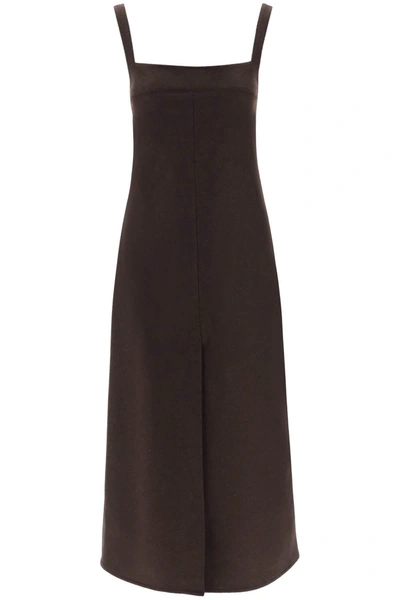 Loulou Studio Sotra Long Wool Dress In Brown