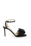 Mach&mach Satin Le Cadeau Sandals With Double Bow In Black