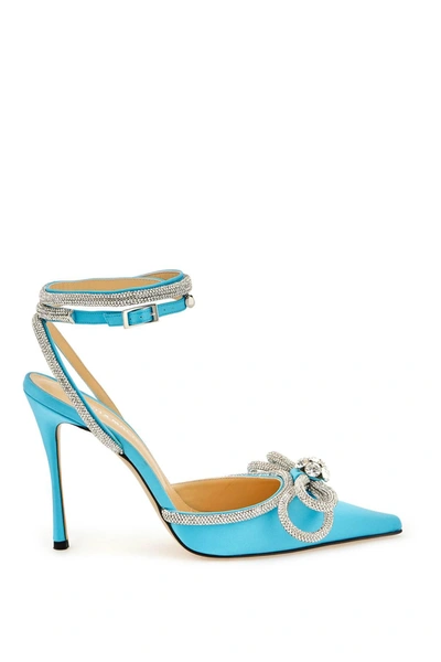Mach&mach Women's Mach E Mach Satin Pumps With Crystals In Blue