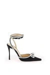 Mach&mach Triple Heart 110mm Satin Pumps In Black