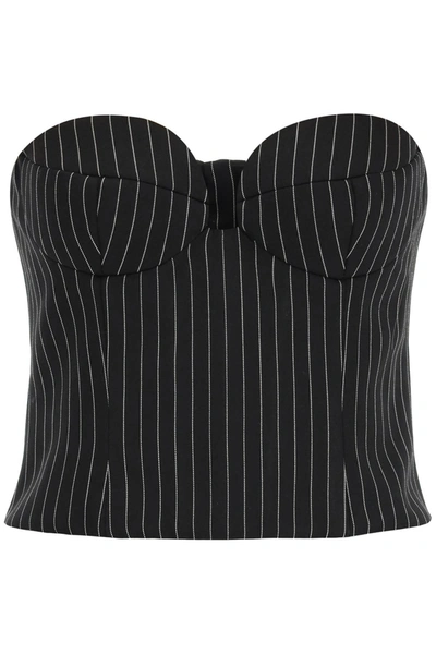 Magda Butrym Twill Striped Bustier Crop Top In Mixed Colours