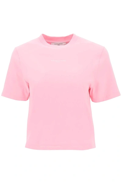 Maison Kitsuné Boxy T-shirt With Logo Detail In Pink