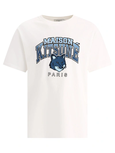 Maison Kitsuné Campus Fox T Shirt In White