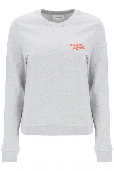 MAISON KITSUNÉ MAISON KITSUNE CREW NECK SWEATSHIRT WITH LOGO LETTERING