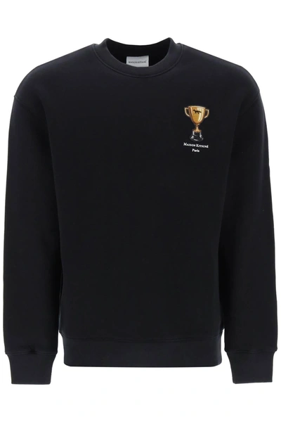 MAISON KITSUNÉ MAISON KITSUNE CREW NECK SWEATSHIRT WITH TROPHY EMBROIDERY