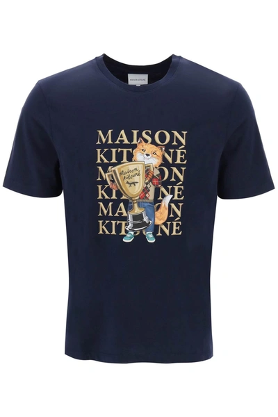 Maison Kitsuné Fox Champion Regular Tee-shirt In Navy