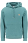 Maison Kitsuné Maison Kitsune Fox Head Hooded Sweatshirt In Green