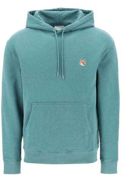 Maison Kitsuné Maison Kitsune Fox Head Hooded Sweatshirt In Green