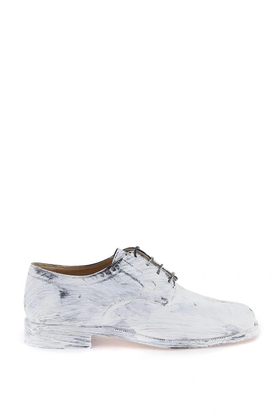 Maison Margiela Tabi Split-toe Painted Leather Derby Shoes In Mixed Colours